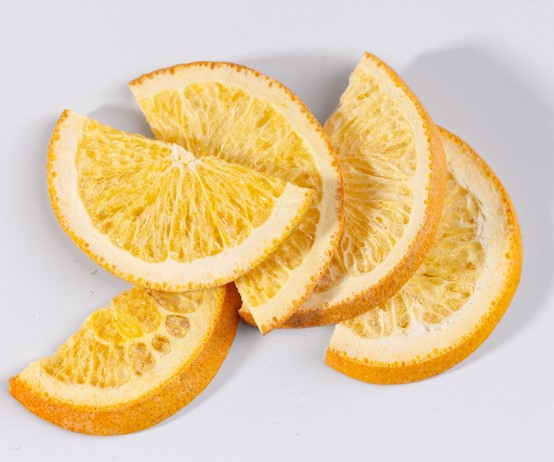 Tranche d'orange lyophilisée